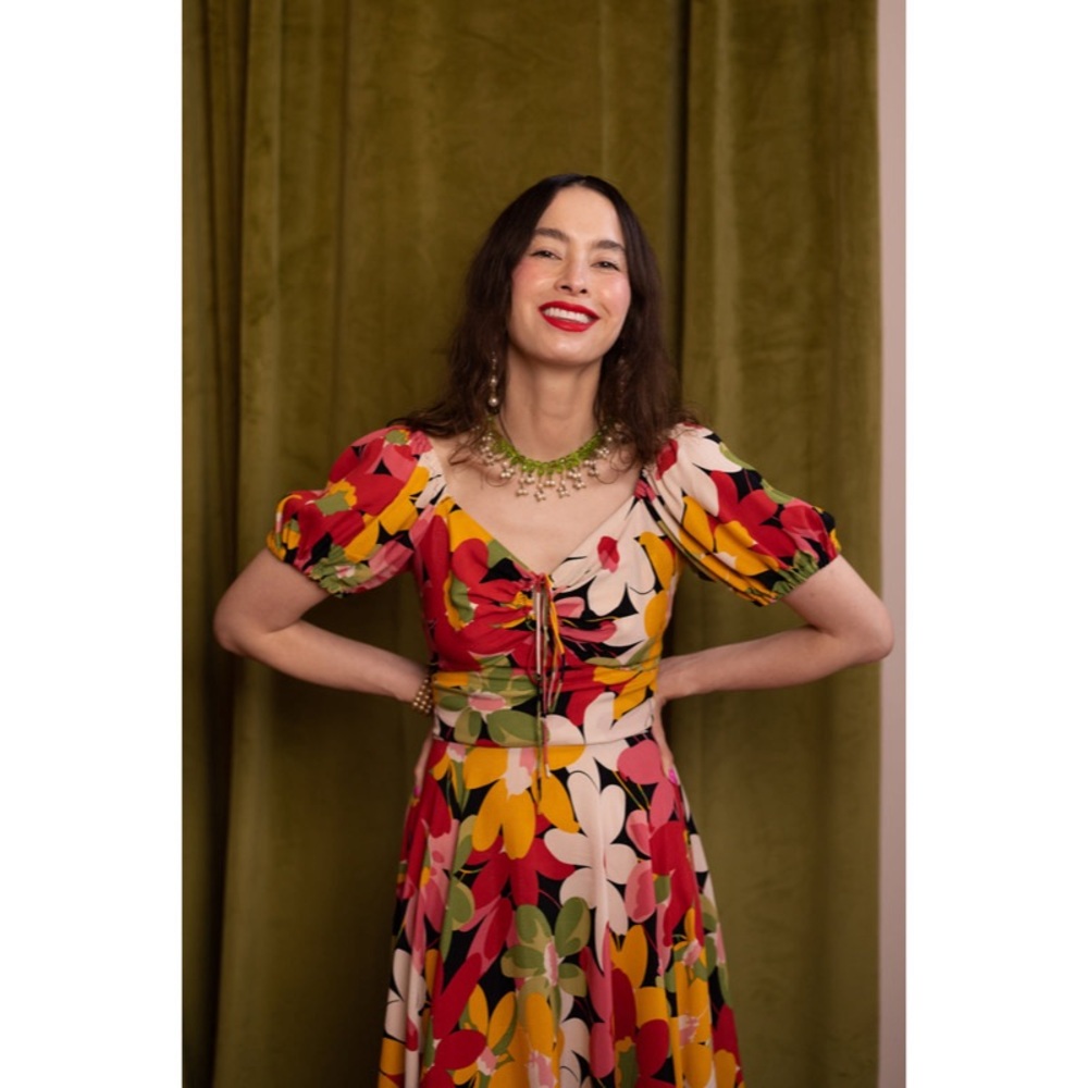 Puff Sleeve L’amour Dress - Flower Power - Picture 5 of 12